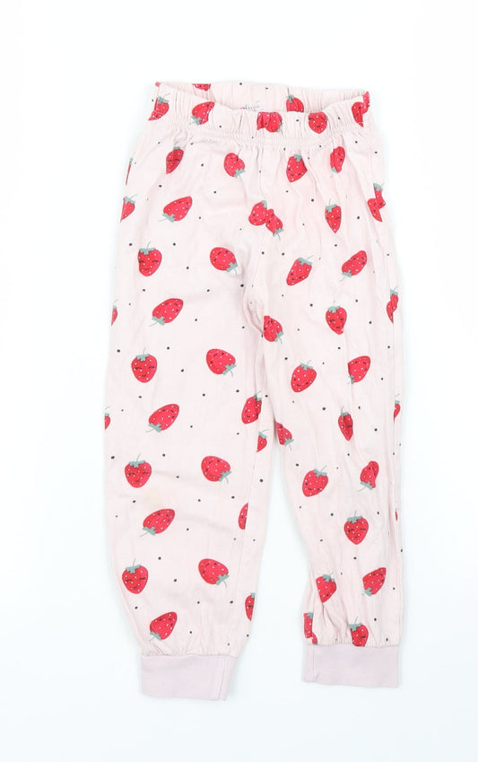 Matalan Girls Pink Solid Capri Pyjama Pants Size 3 Years