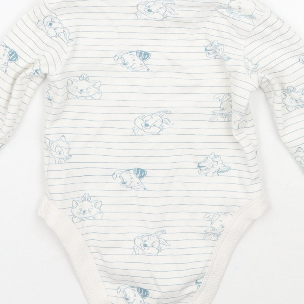 George Baby White Striped Catsuit One-Piece Size 3-6 Months - Disney