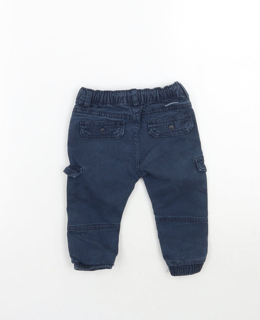 Mayoral Boys Blue Cargo Trousers Size 9 Months