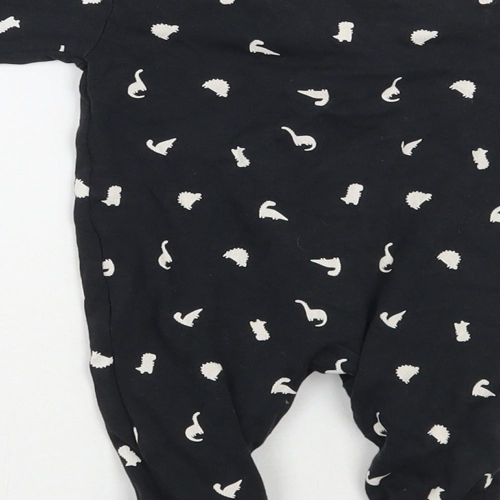George Baby Black Geometric Babygrow One-Piece Size 0-3 Months