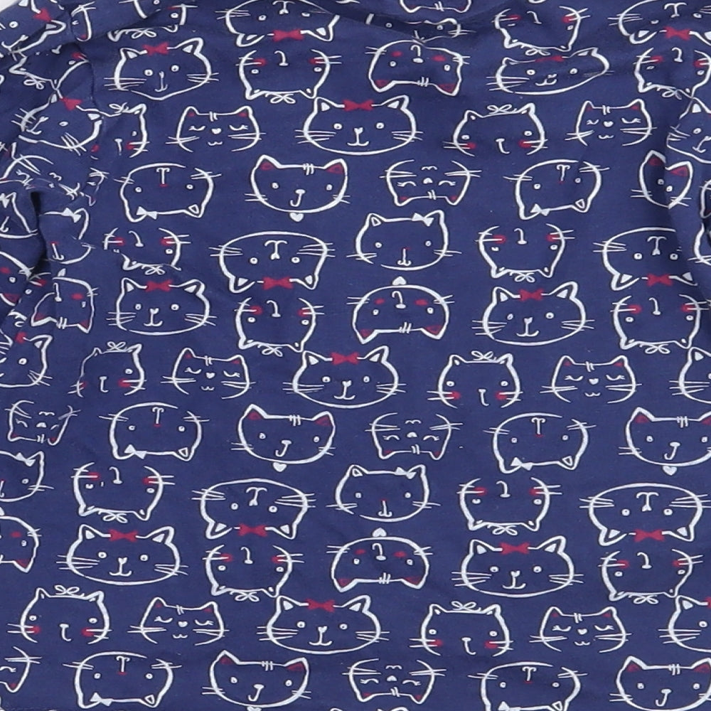 M&Co Girls Blue Geometric Basic T-Shirt Size 2-3 Years