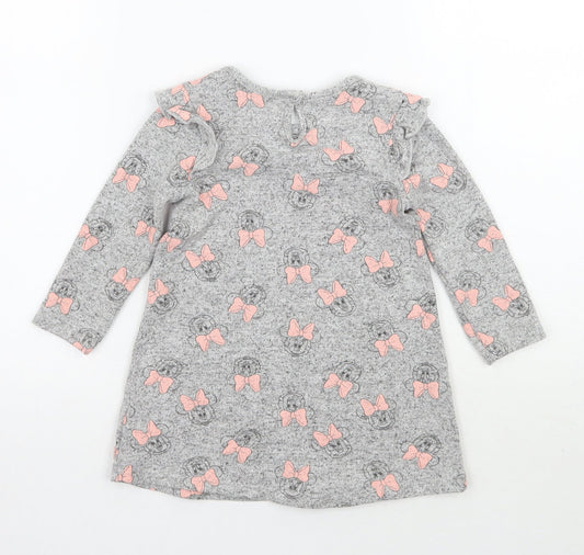 George Girls Grey Geometric Basic T-Shirt Size 12-18 Months - Disney