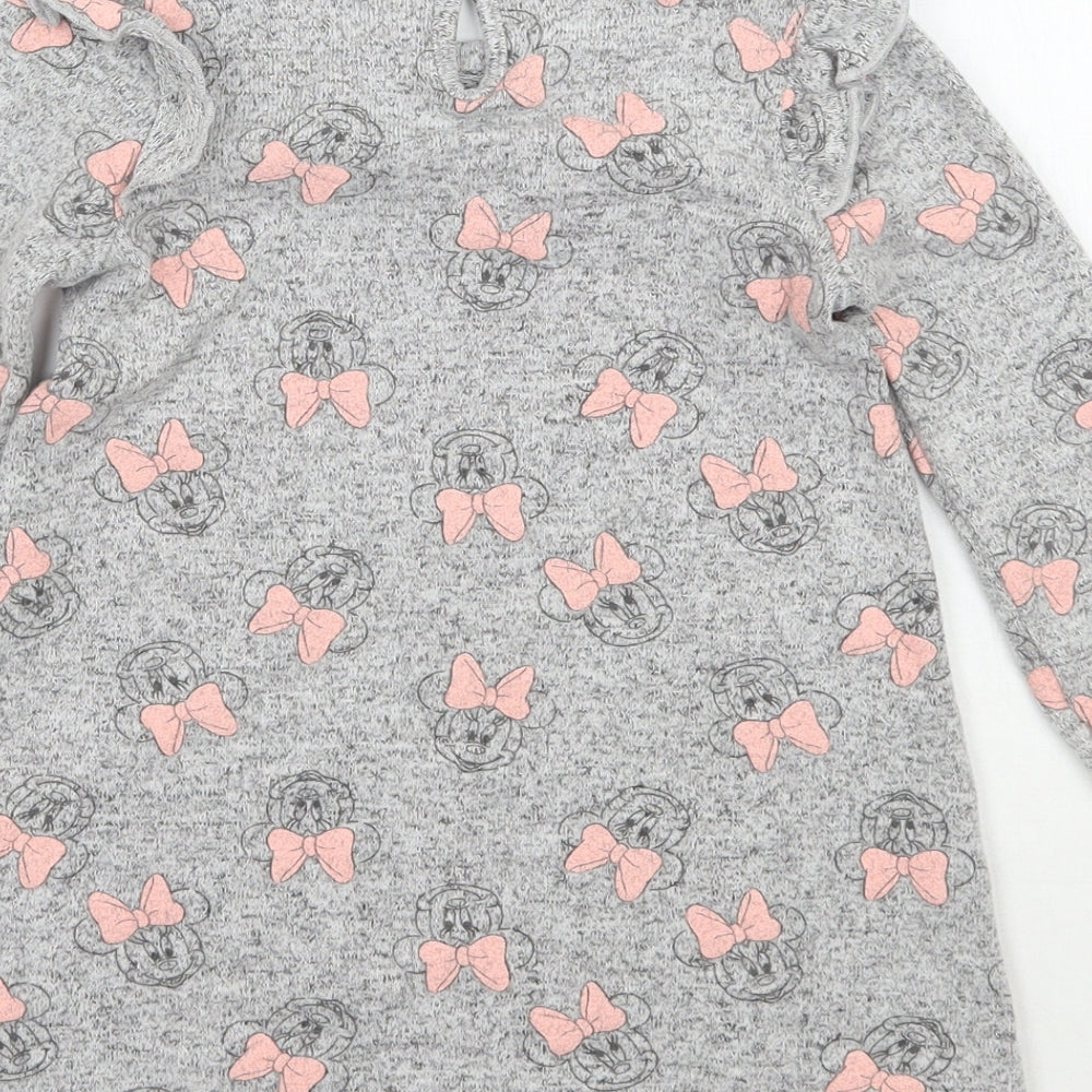 George Girls Grey Geometric Basic T-Shirt Size 12-18 Months - Disney