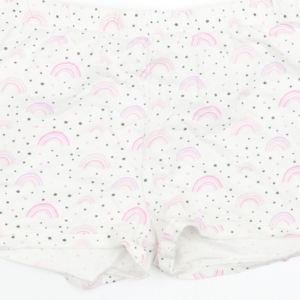 George Girls White Geometric Top Pyjama Set Size 9-10 Years