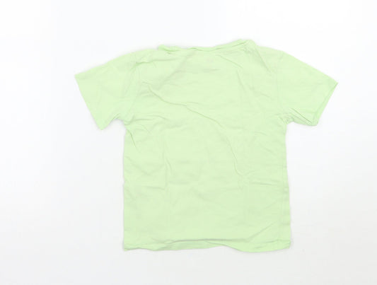 H&M Boys Green Basic T-Shirt Size 5 Years