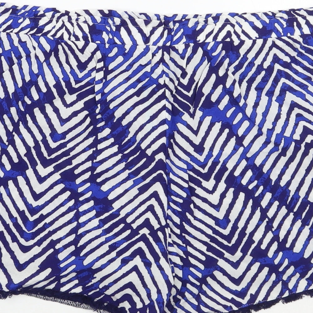 Marks and Spencer Womens Black Geometric Bermuda Shorts Size 12