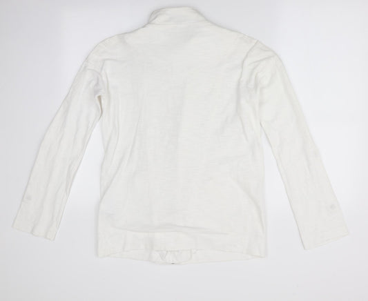 NEXT Womens White Jacket Coat Size 10 - roll up sleeve