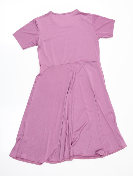 Preworn Girls Pink Fit & Flare Size 13 Years - Glitter effect