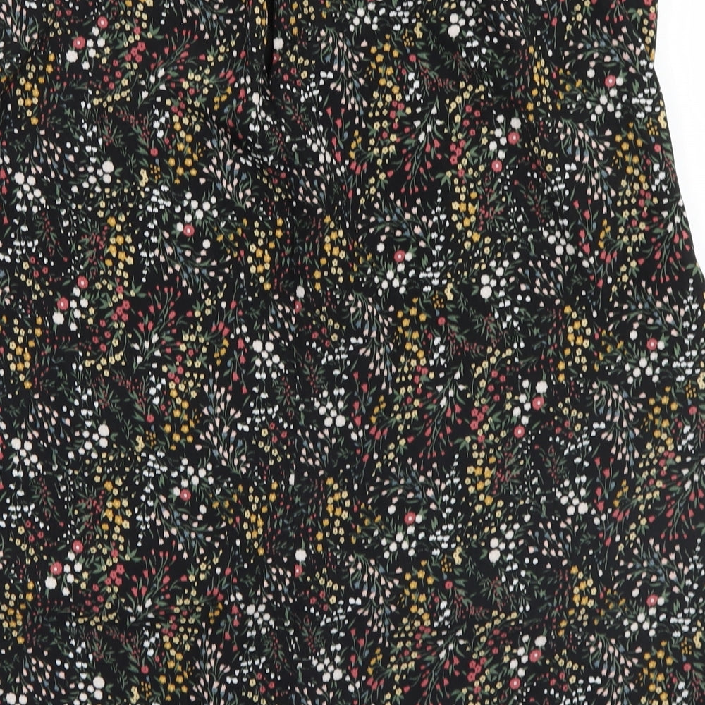 AX Paris Womens Black Floral Basic T-Shirt Size 14