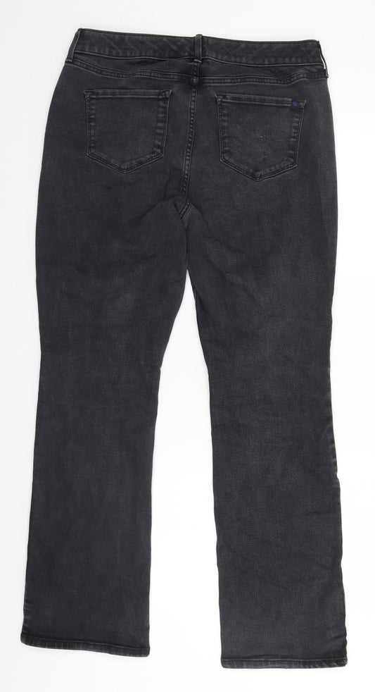 Preworn Womens Grey Straight Jeans Size 12 L30 in