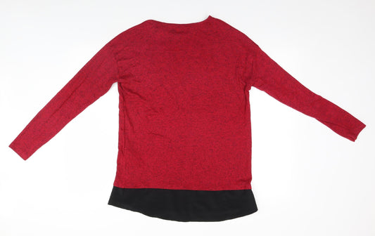 LC Waikiki Womens Red Floral Basic T-Shirt Size M