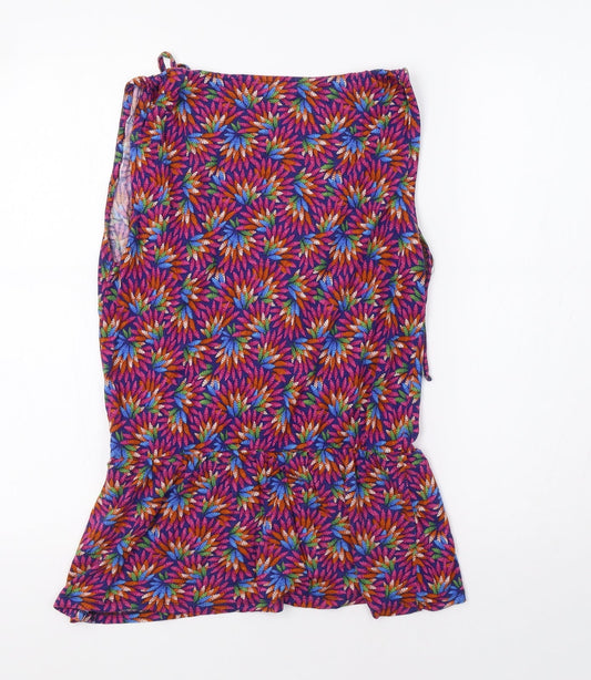 Warehouse Womens Purple Floral Basic Blouse Size 14
