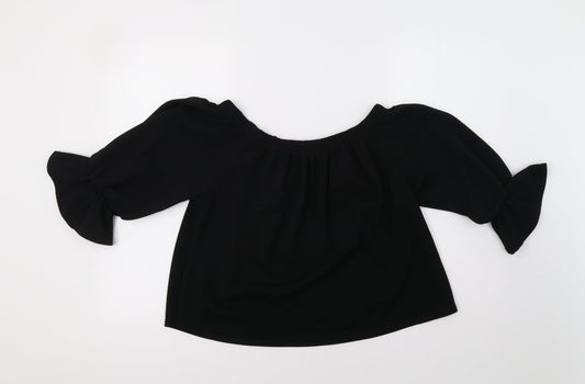 Glamour Babe Womens Black Basic Blouse Size M