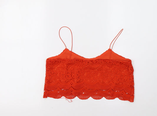 Diffuse Womens Red Floral Cropped Tank Size 12