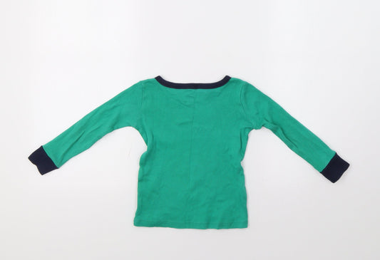 Gymboree Girls Green Basic T-Shirt Size 3 Years - Christmas Top