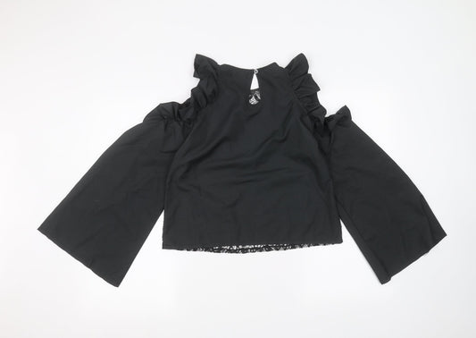 Boohoo Womens Black Basic T-Shirt Size 8