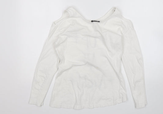 Awesome Womens White Basic T-Shirt Size S
