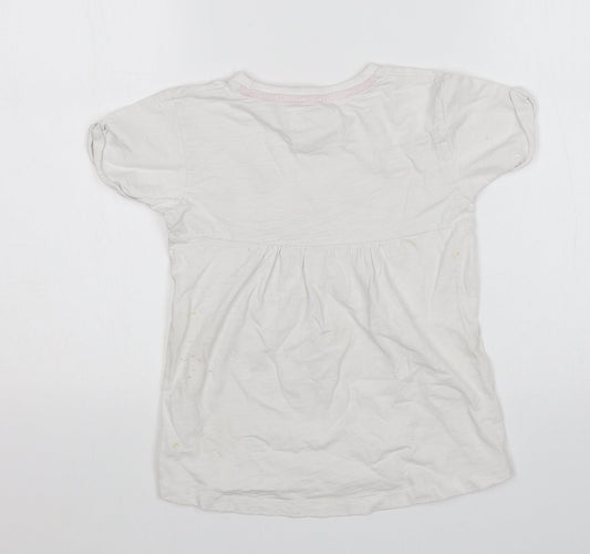 Minnie Minors Girls White Basic T-Shirt Size 4 Years