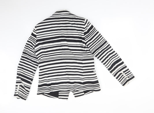 Mango Womens Multicoloured Striped Jacket Suit Jacket Size L