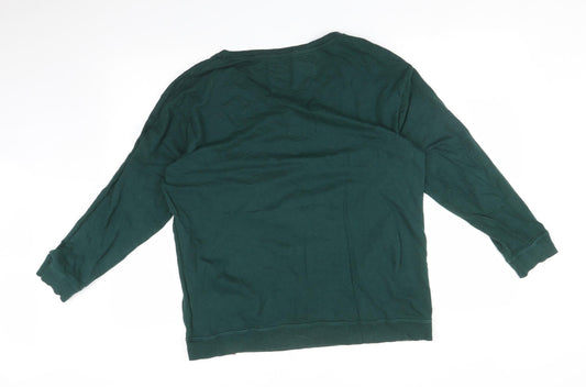 Disney Womens Green Pullover Sweatshirt Size 14