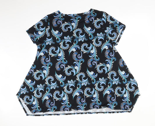Jones New York Womens Multicoloured Paisley Basic T-Shirt Size 2XS