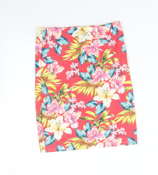 New Look Womens Multicoloured Floral Straight & Pencil Skirt Size 6