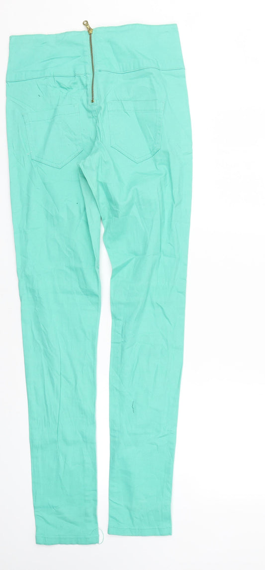 Pieces Womens Green Denim Tapered Jeans Size 28 in L31 in