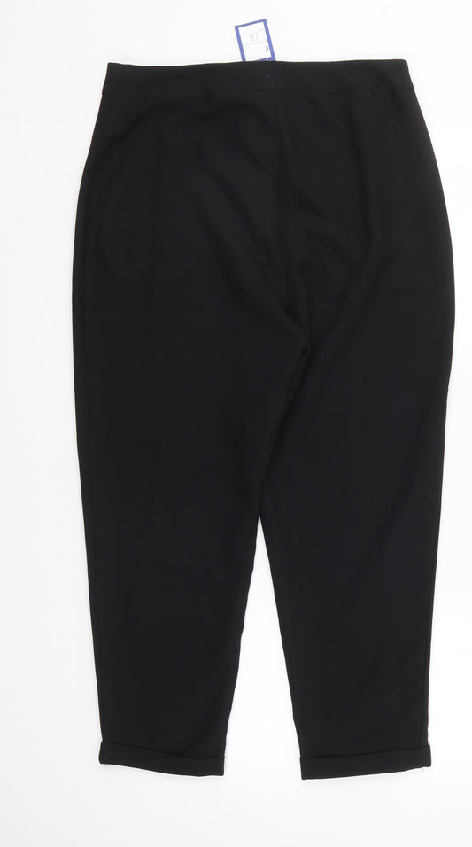Boohoo Womens Black Trousers Size 12 L24 in