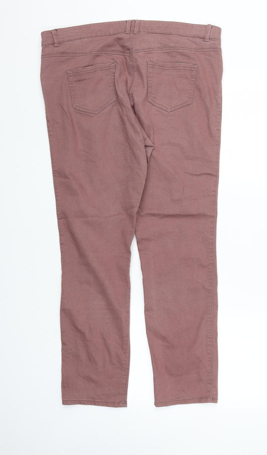 Moda Womens Brown Denim Straight Jeans Size 16 L28 in