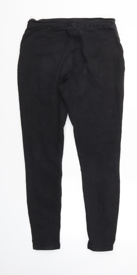 Dorothy Perkins Womens Black Denim Straight Jeans Size 8 L27 in