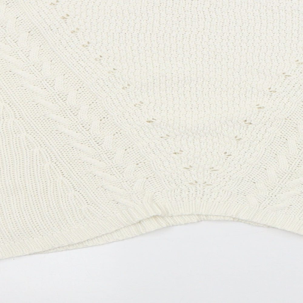 FOREVER 21 Womens White Argyle/Diamond Pullover Jumper Size L
