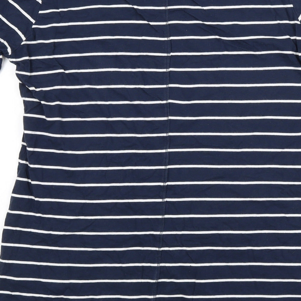 Rainbow Womens Blue Striped Basic T-Shirt Size 10