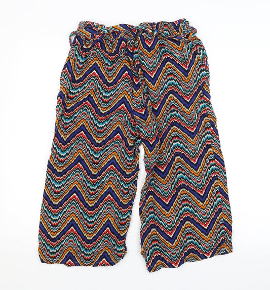 PEP&CO. Womens Multicoloured Striped Bloomer Trousers Size 10 L20 in