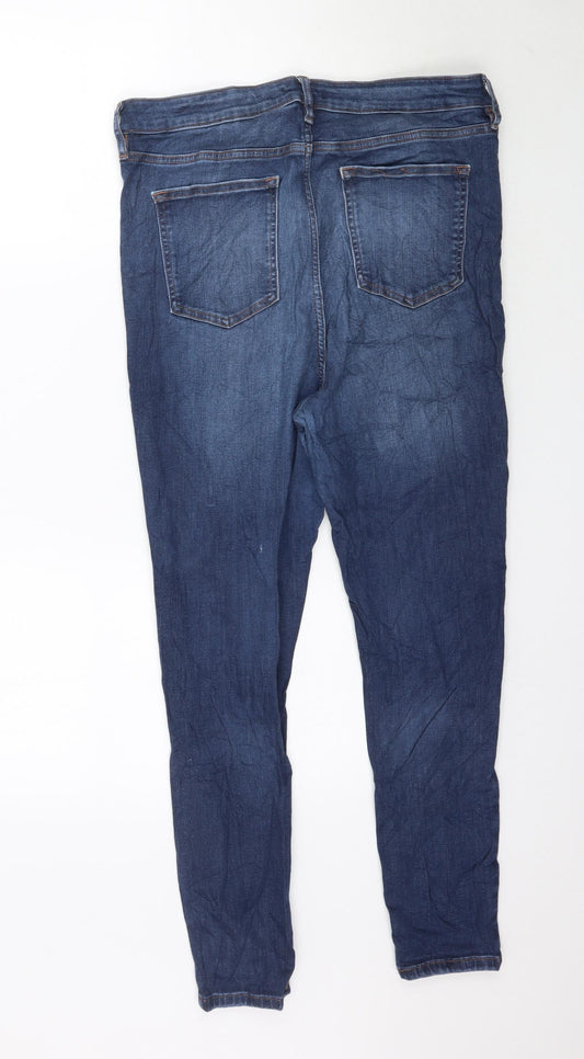 Preworn Womens Blue Denim Skinny Jeans Size 34 in L26 in