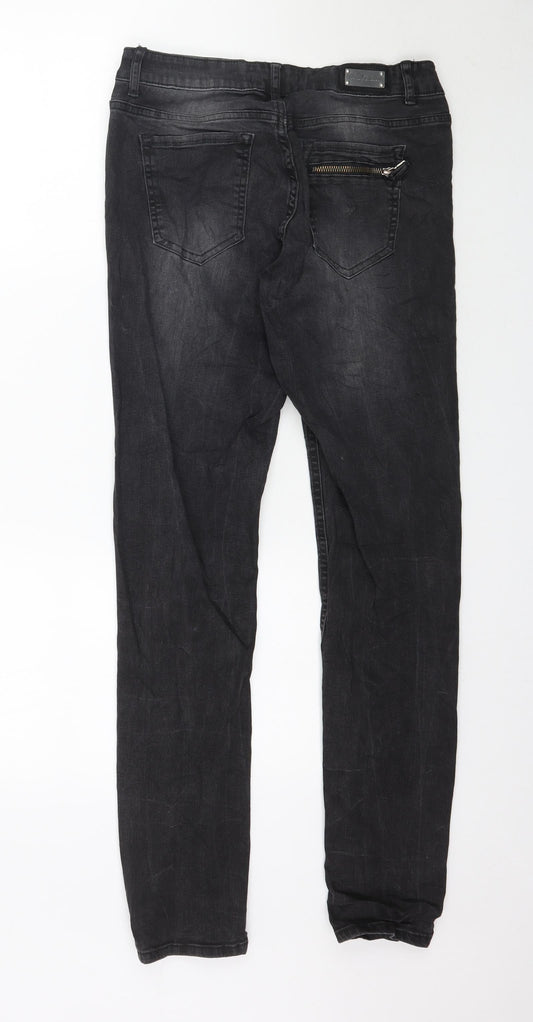 Preworn Womens Black Denim Skinny Jeans Size 30 L32 in