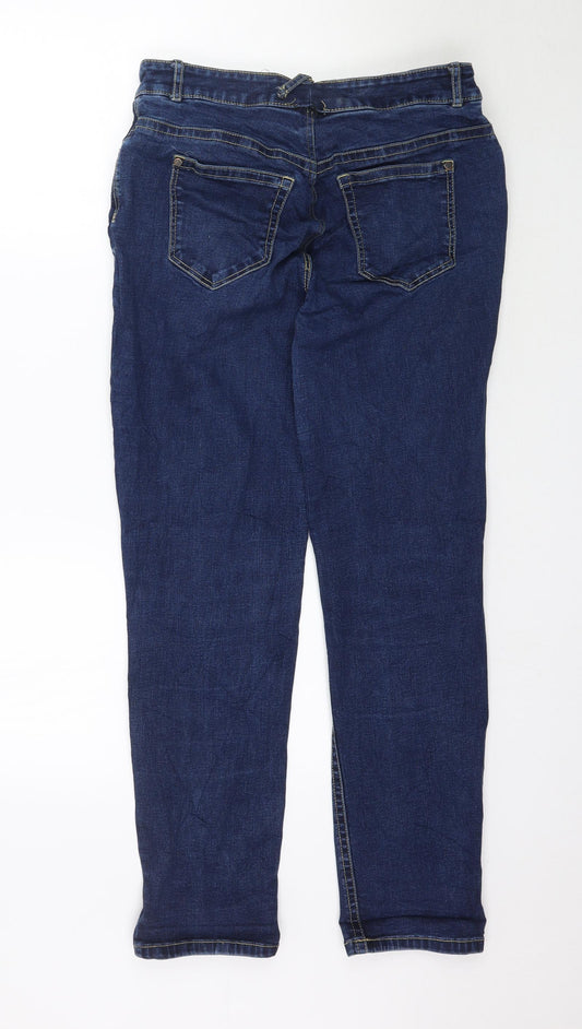 Preworn Womens Blue Denim Skinny Jeans Size 14 L29 in