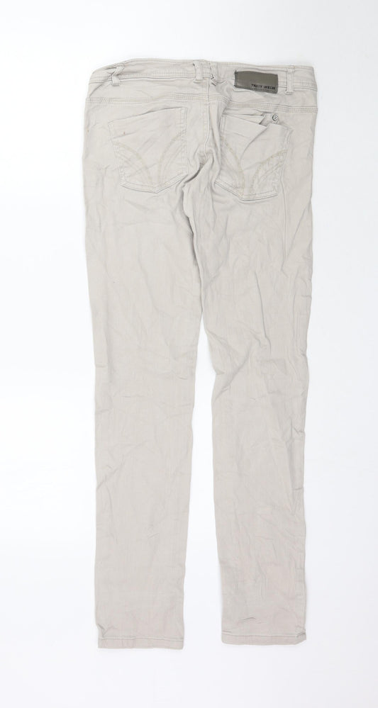 Preworn Womens Beige Denim Skinny Jeans Size 32 in L32 in