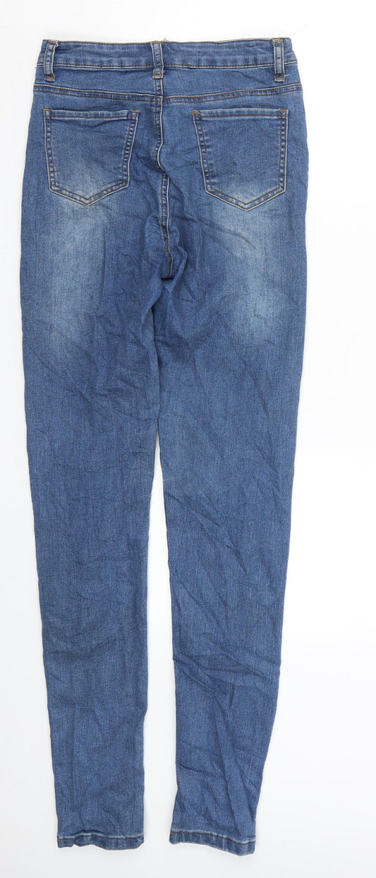 Boohoo Womens Blue Denim Skinny Jeans Size 6 L30 in