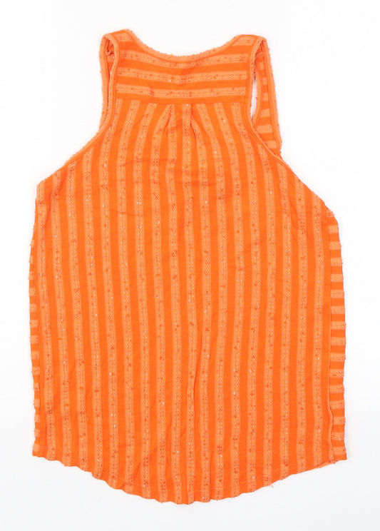 NEXT Womens Orange Striped Basic Tank Size 6