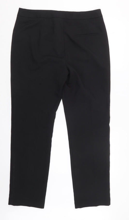 Papaya Womens Black Trousers Size 14 L30 in