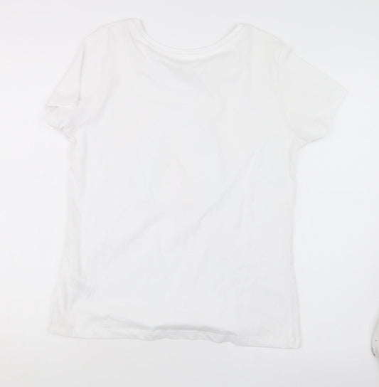 Noodle & Stitch Womens White Basic T-Shirt Size M