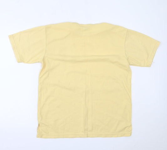 Casual Club Womens Yellow Basic T-Shirt Size M