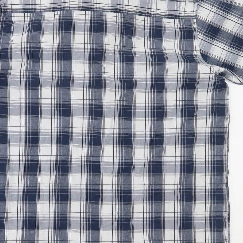 ACS Mens Blue Plaid Button-Up Size L