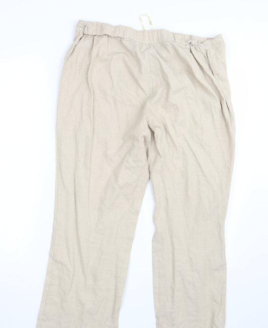 E Womens Beige Bloomer Trousers Size 14 L25 in