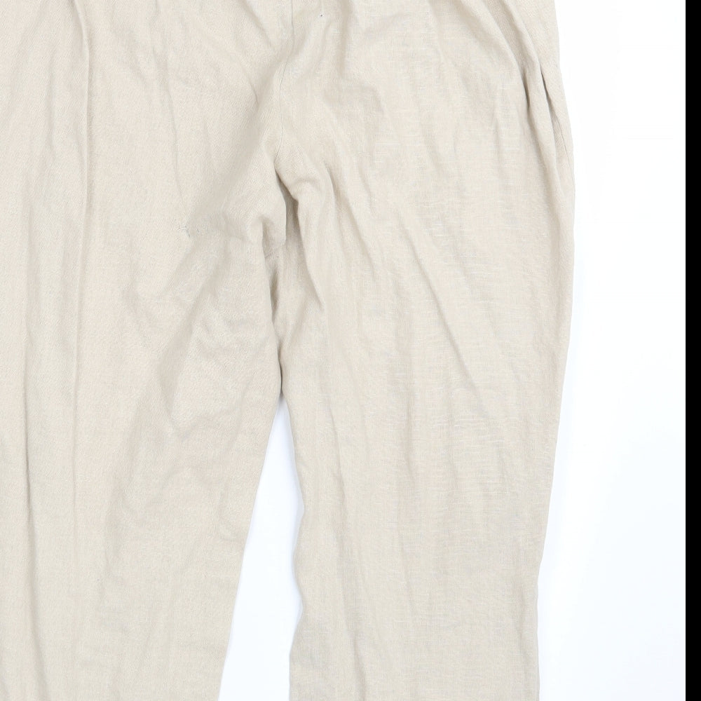 E Womens Beige Bloomer Trousers Size 14 L25 in