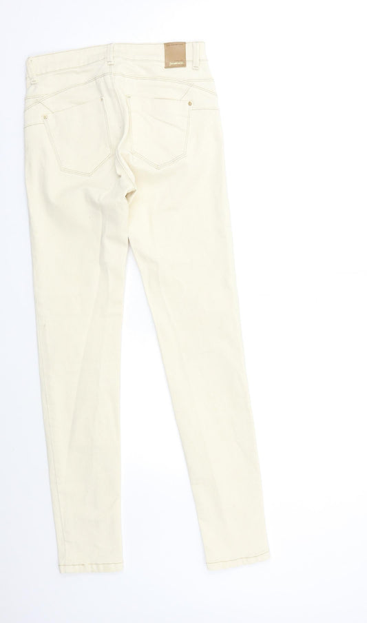 Stradivarius Womens Ivory Denim Skinny Jeans Size 8 L30 in