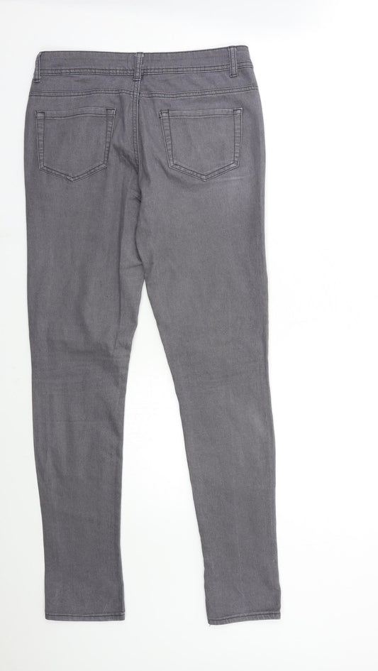 Denim & Co. Womens Grey Denim Skinny Jeans Size 10 L31 in