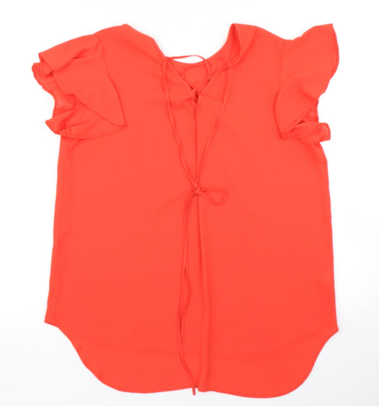 Papaya Womens Red Basic Blouse Size 14
