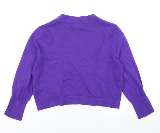 Collection Womens Purple Knit Cardigan Jumper Size 10