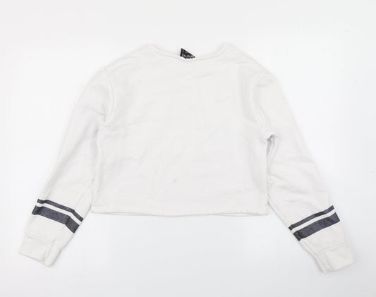 Primark Girls White Pullover Sweatshirt Size 13-14 Years - Cropped